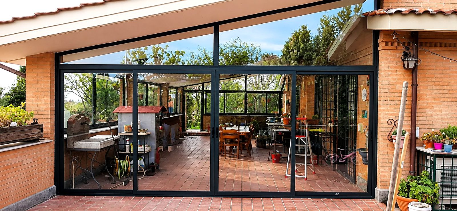 Veranda scorrevole in alluminio